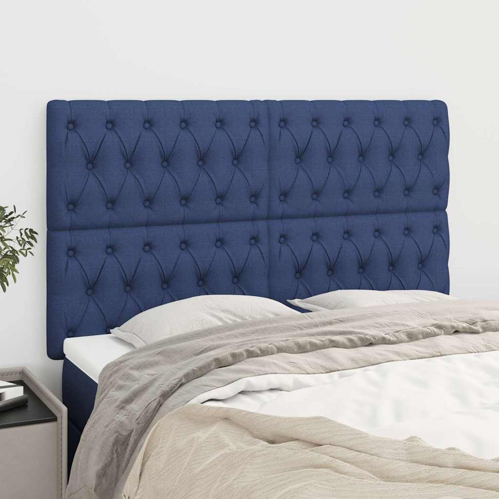 Vidaxl hoofdbord blauw 160x7x118 128 cm stof