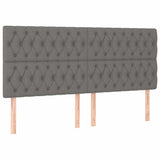 Vidaxl hoofdbord donkergrijs 200x7x118 128 cm stof