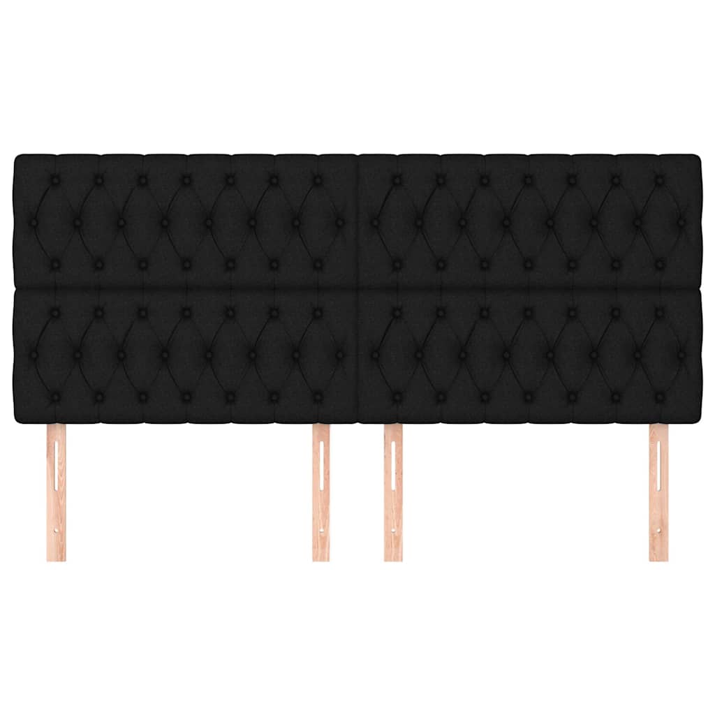 Vidaxl hoofdbord zwart 200x7x118 128 cm stof