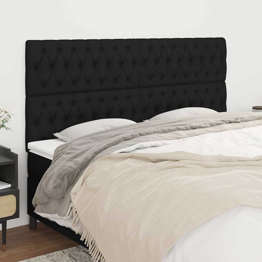Vidaxl hoofdbord zwart 200x7x118 128 cm stof