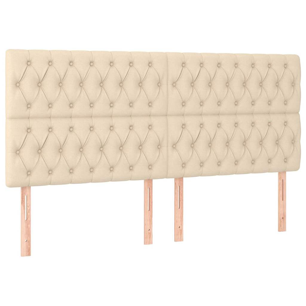 Vidaxl hoofdbord crème 200x7x118 128 cm stof