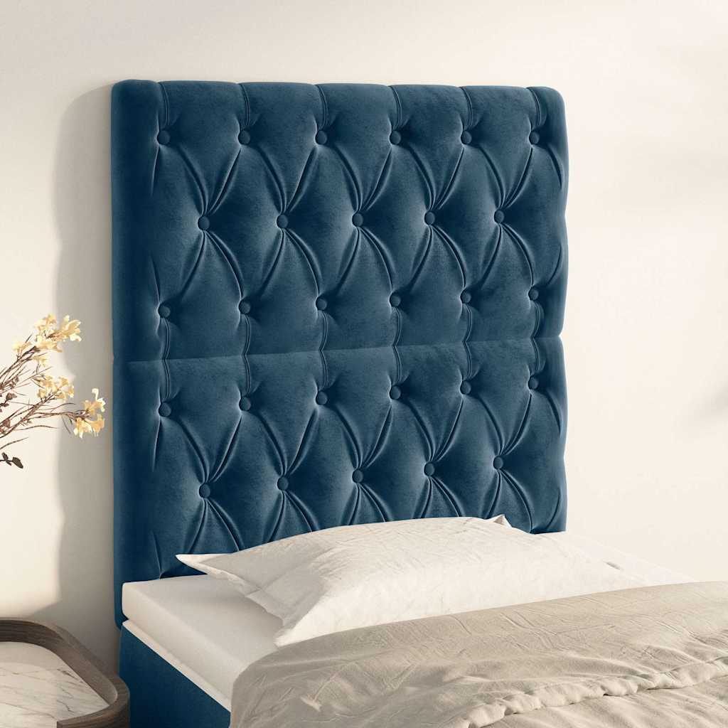 Vidaxl hoofdbord donkerblauw 80x7x118 128 cm fluweel
