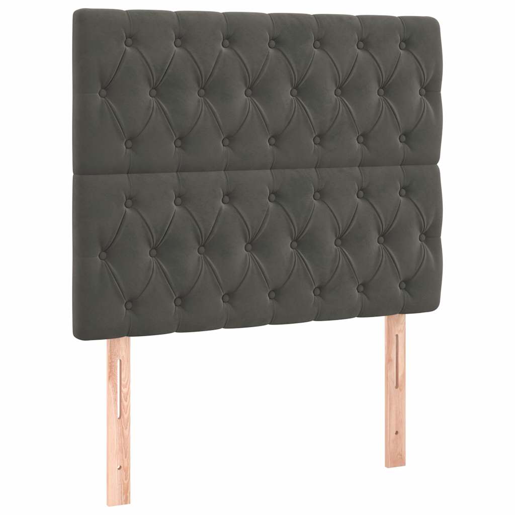 Vidaxl hoofdbord donkergrijs 90x7x118 128 cm fluweel