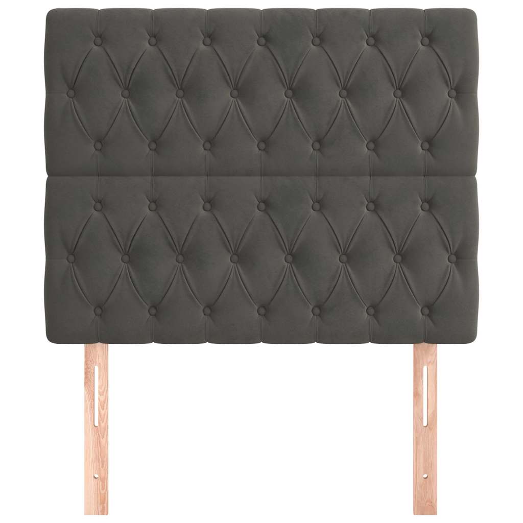 Vidaxl hoofdbord donkergrijs 90x7x118 128 cm fluweel