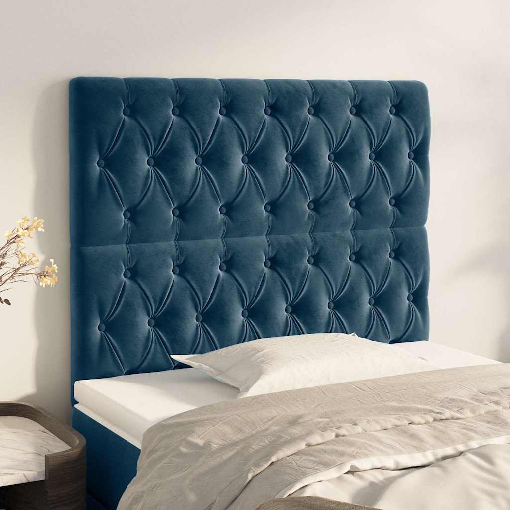 Vidaxl hoofdbord donkerblauw 100x7x118 128 cm fluweel