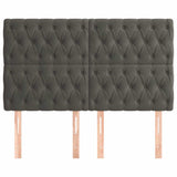 Vidaxl hoofdbord donkergrijs 144x7x118 128 cm fluweel