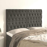 Vidaxl hoofdbord donkergrijs 144x7x118 128 cm fluweel