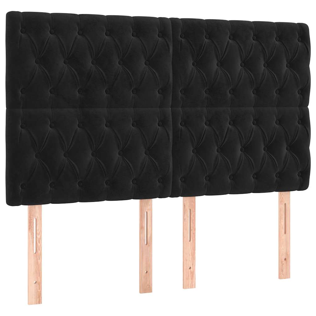 Vidaxl hoofdbord zwart 144x7x118 128 cm fluweel