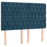 Vidaxl hoofdbord donkerblauw 144x7x118 128 cm fluweel