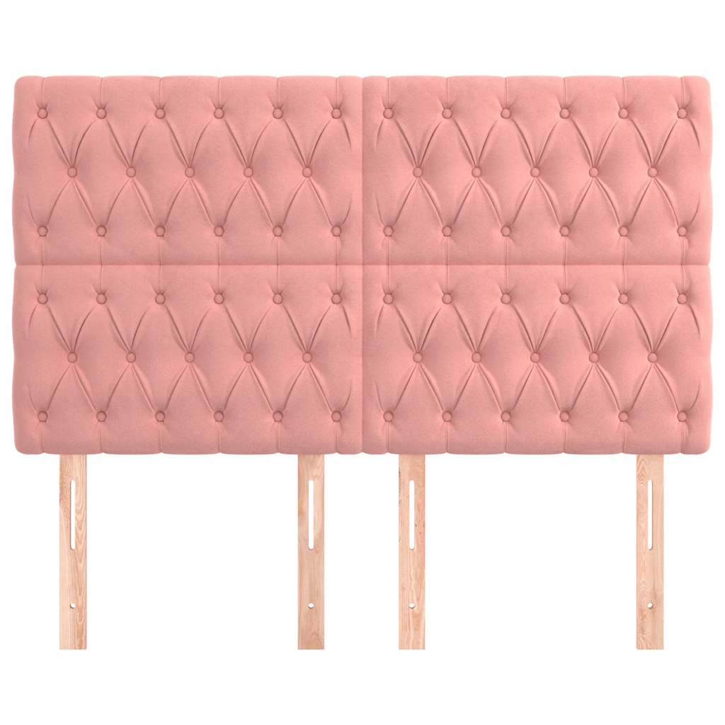 Vidaxl hoofdbord roze 144x7x118 128 cm fluweel