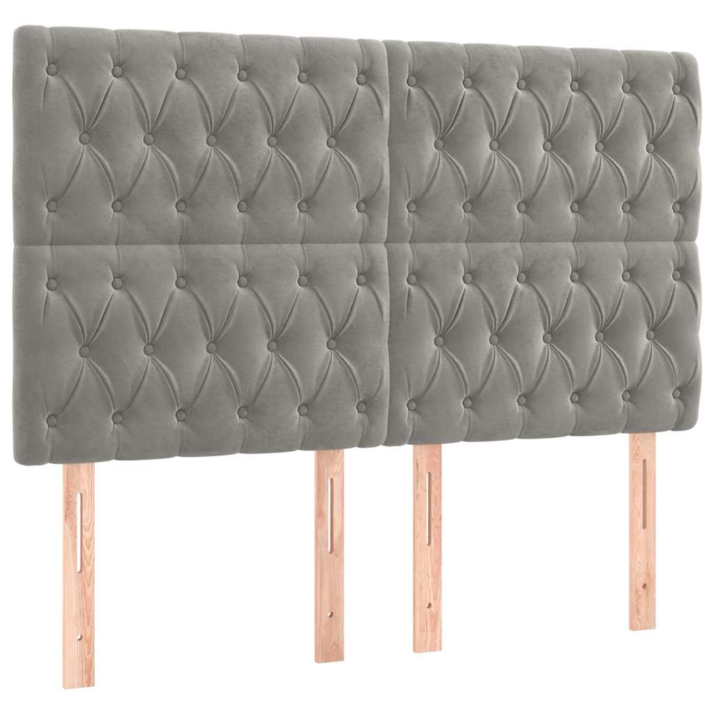 Vidaxl hoofdbord lichtgrijs 160x7x118 128 cm fluweel