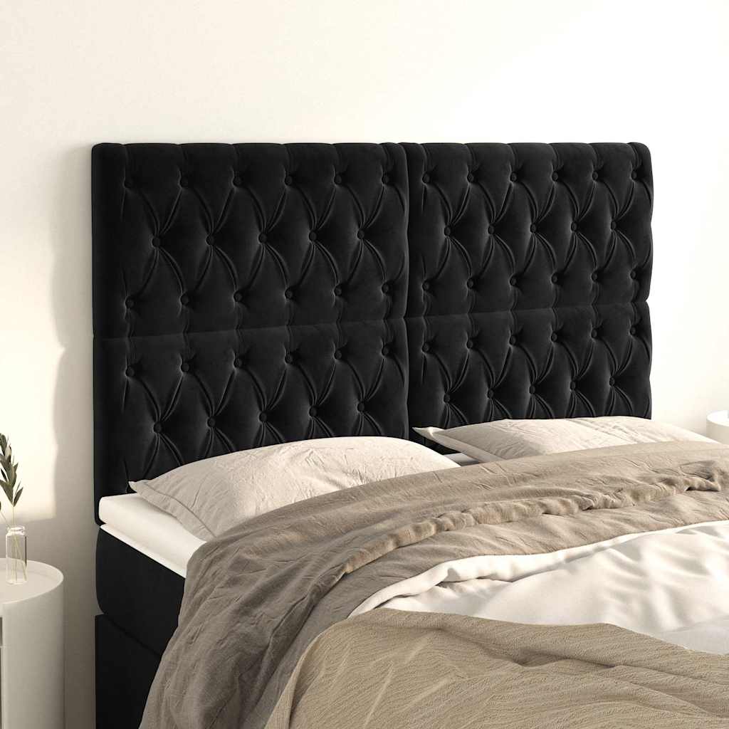 Vidaxl hoofdbord zwart 160x7x118 128 cm fluweel