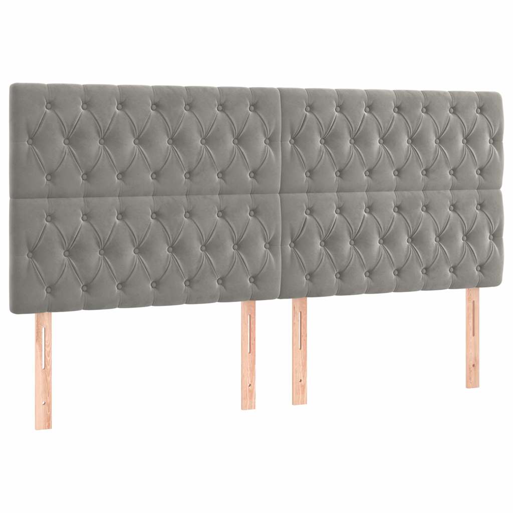 Vidaxl hoofdbord lichtgrijs 180x7x118 128 cm fluweel