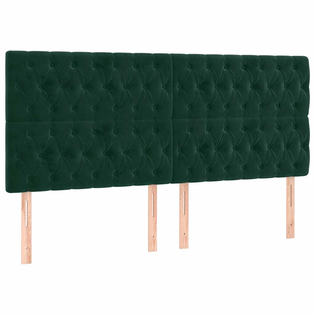 Vidaxl hoofdbord donkergroen 180x7x118 128 cm fluweel