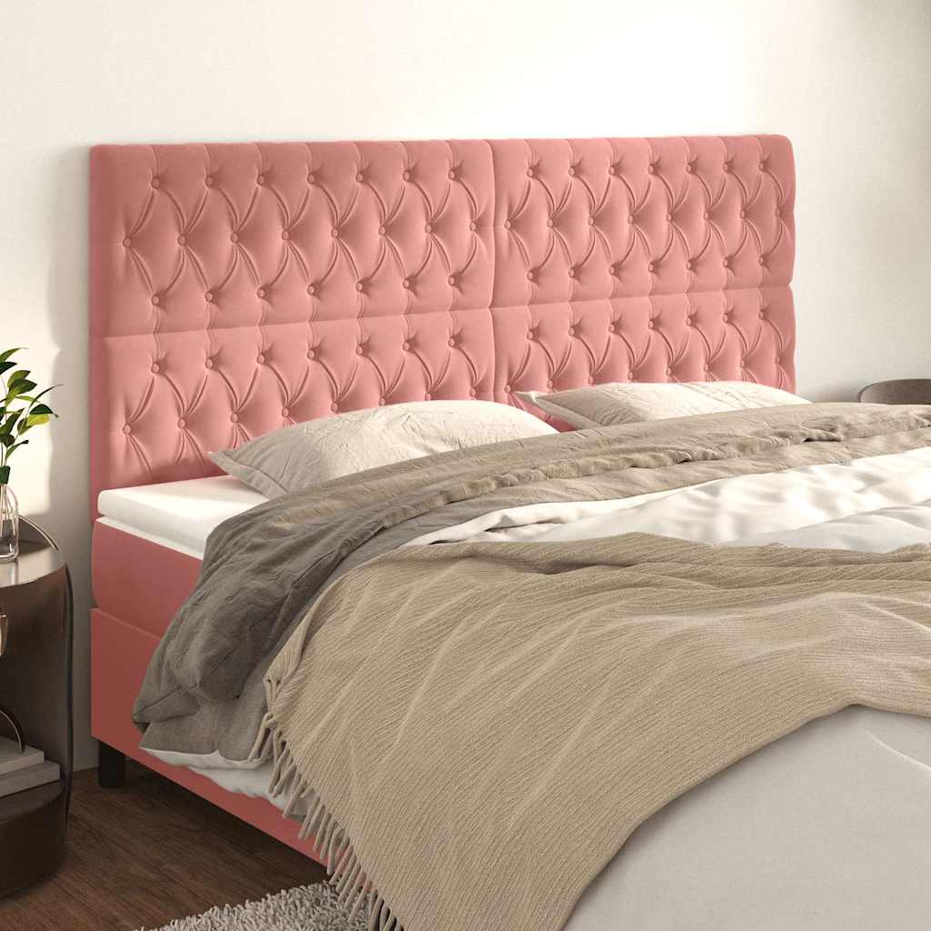 Vidaxl hoofdbord roze 180x7x118 128 cm fluweel
