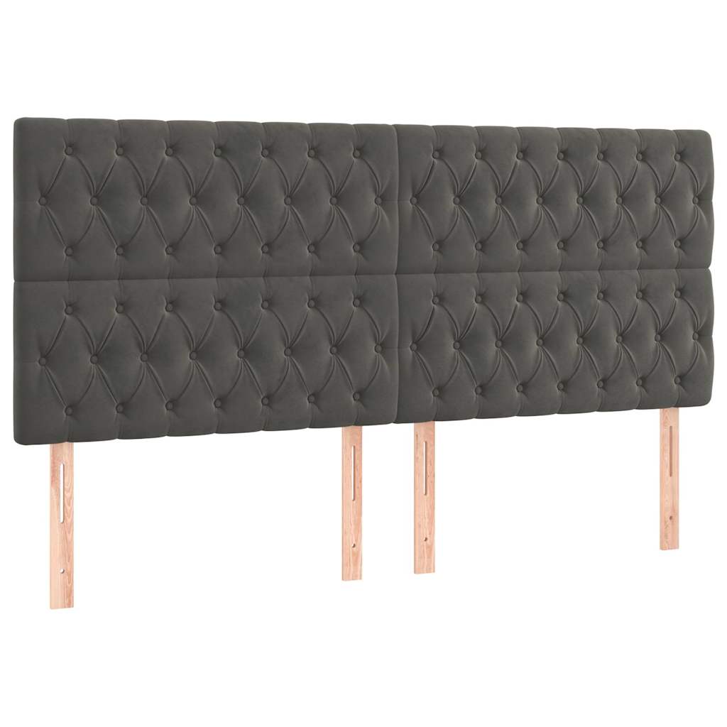 Vidaxl hoofdbord donkergrijs 200x7x118 128 cm fluweel