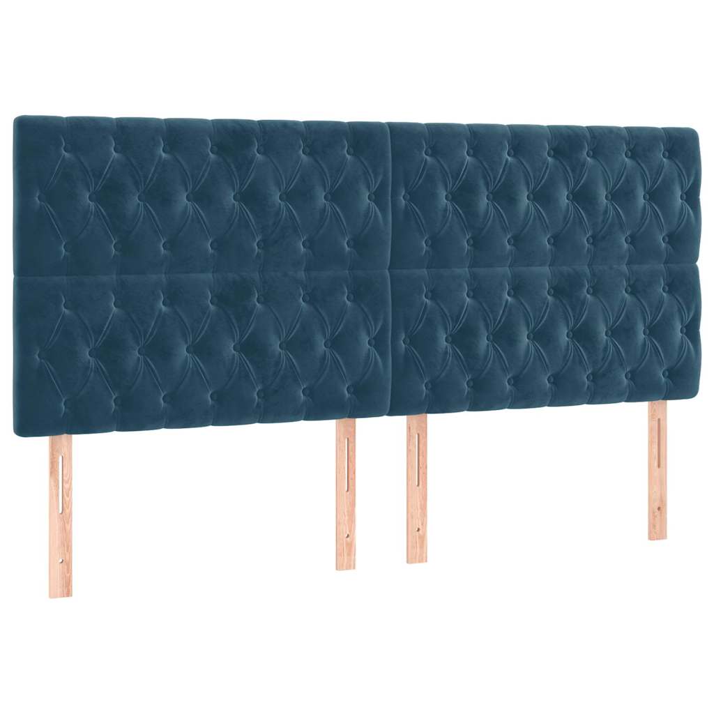 Vidaxl hoofdbord donkerblauw 200x7x118 128 cm fluweel