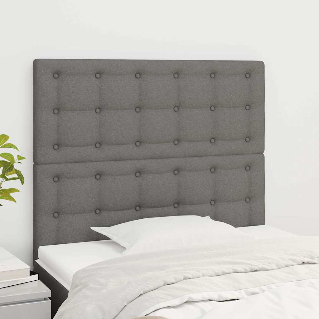 Vidaxl hoofdbord donkergrijs 90x5x118 128 cm stof