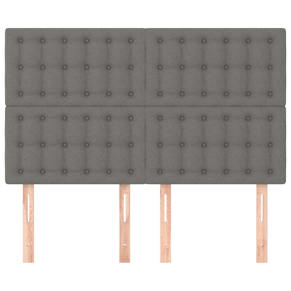 Vidaxl hoofdbord donkergrijs 144x5x118 128 cm stof