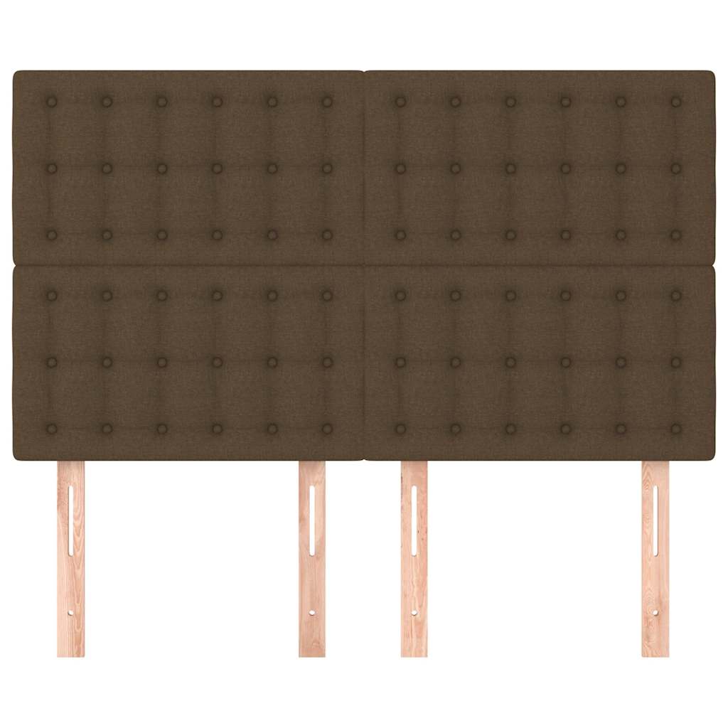 Vidaxl hoofdbord donkerbruin 144x5x118 128 cm stof