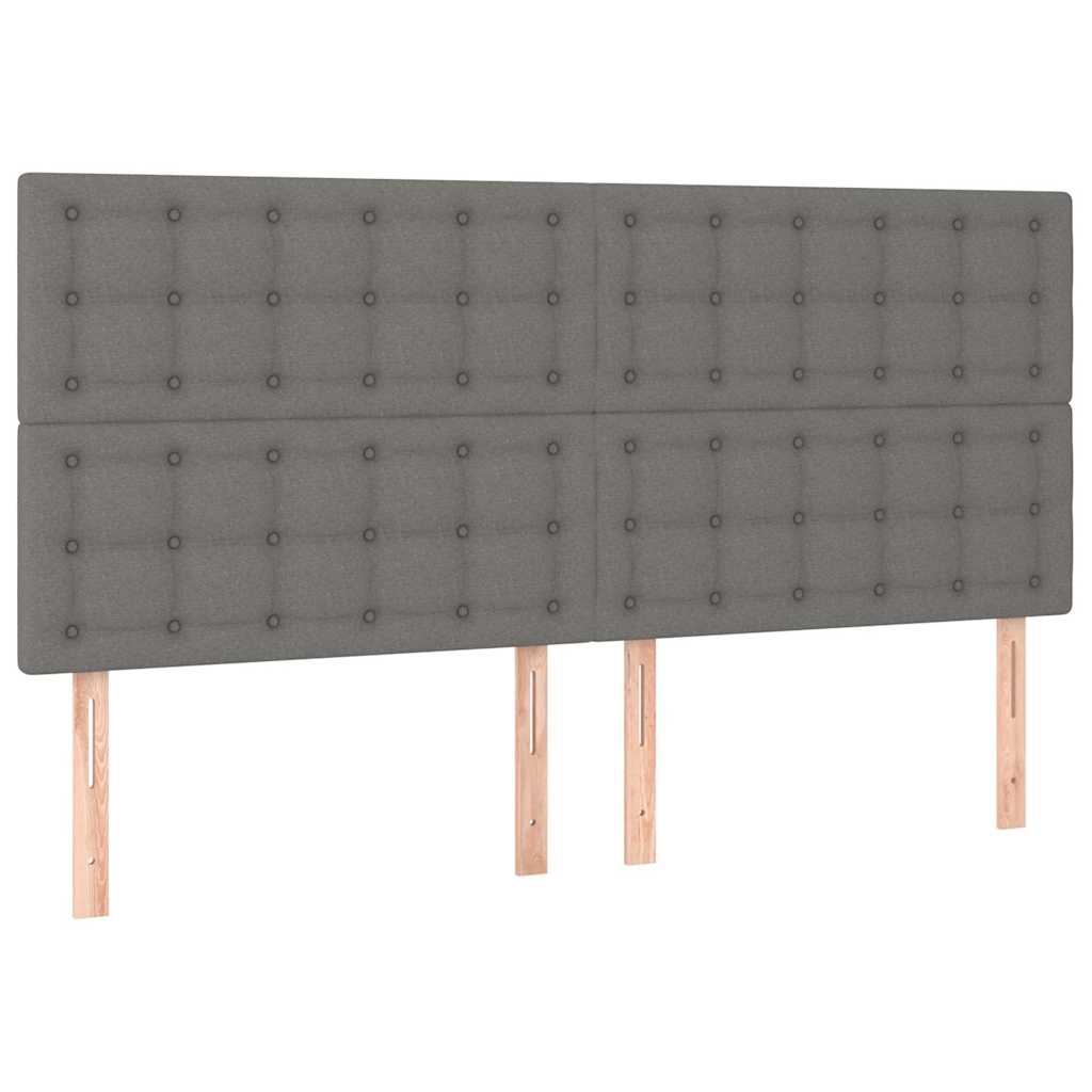 Vidaxl hoofdbord donkergrijs 160x5x118 128 cm stof