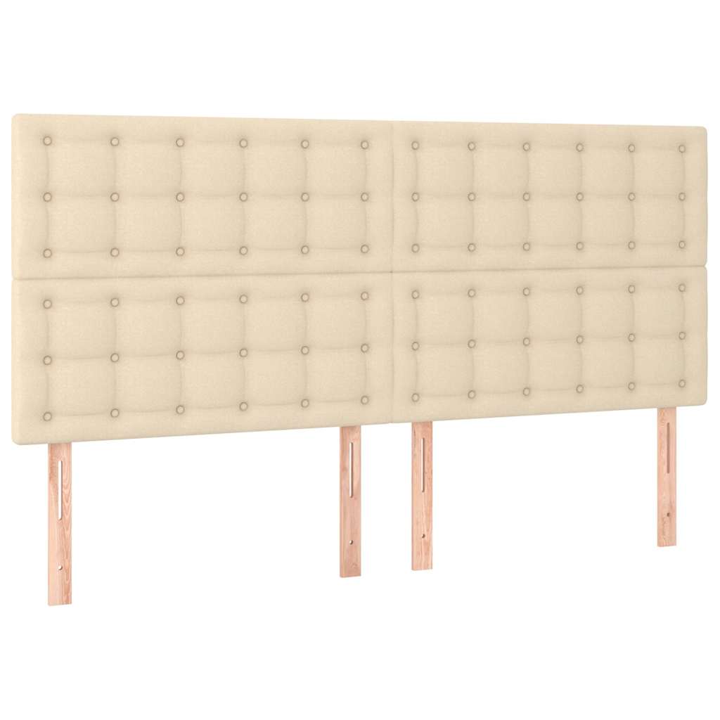 Vidaxl hoofdbord crème 180x5x118 128 cm stof