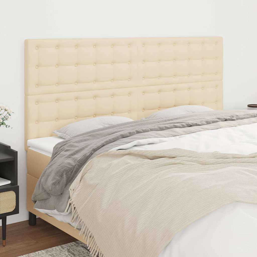 Vidaxl hoofdbord crème 180x5x118 128 cm stof