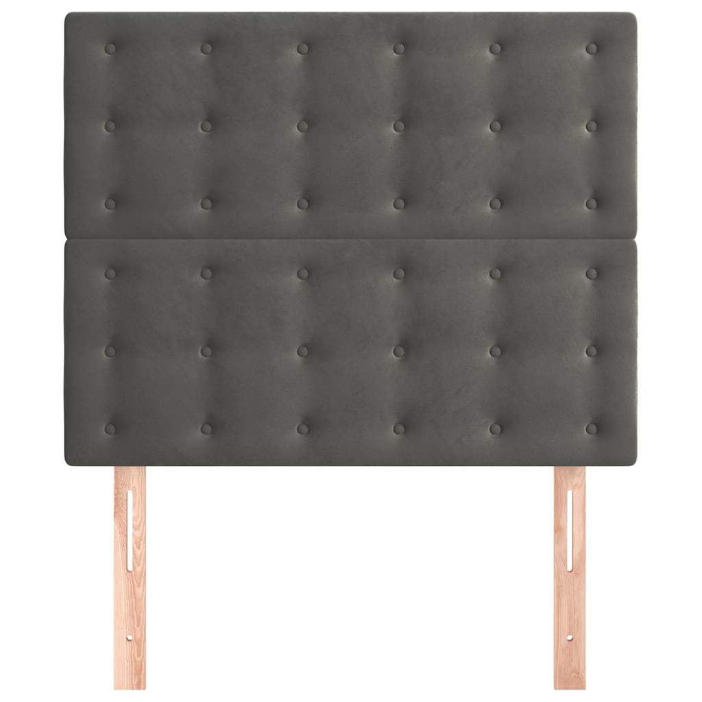 Vidaxl hoofdbord donkergrijs 80x5x118 128 cm fluweel