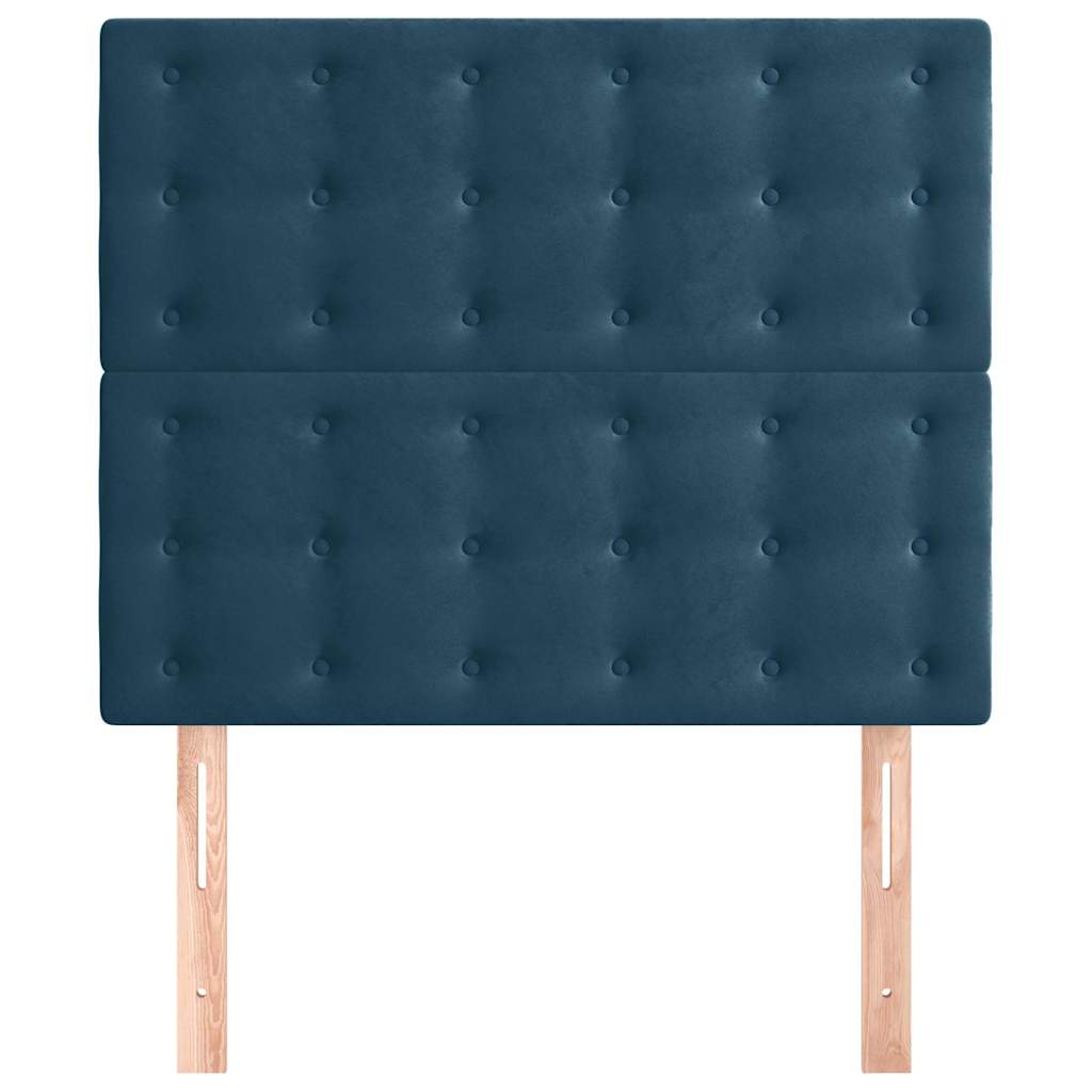 Vidaxl hoofdbord donkerblauw 90x5x118 128 cm fluweel