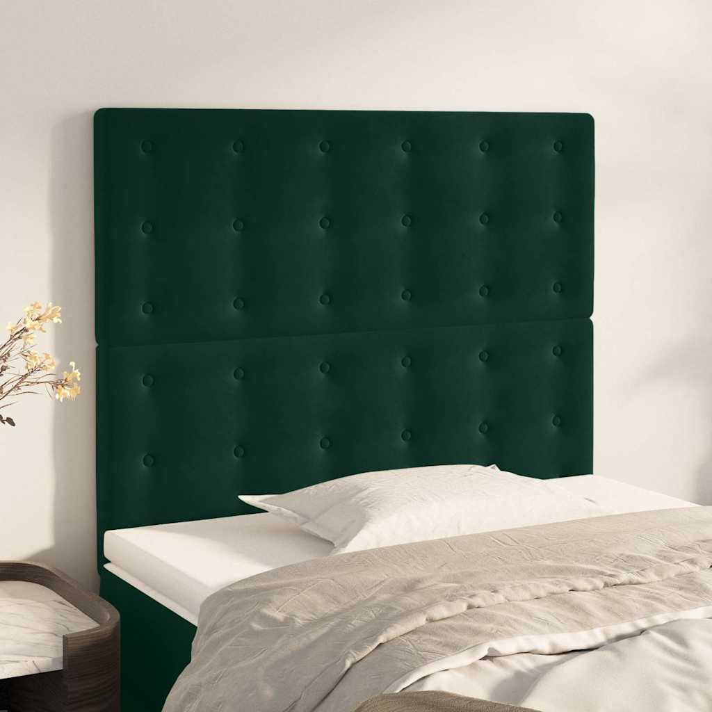 Vidaxl hoofdbord donkergroen 100x5x118 128 cm fluweel