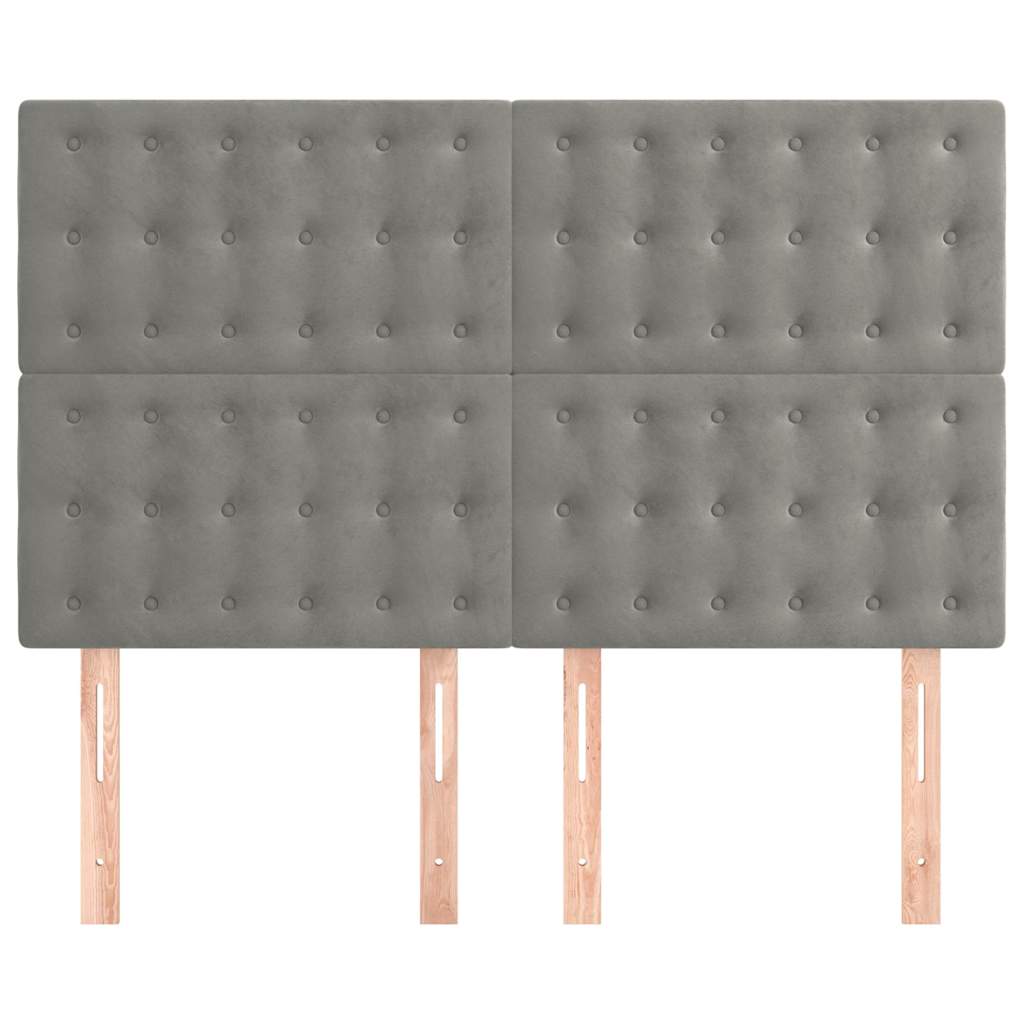 Vidaxl hoofdbord lichtgrijs 144x5x118 128 cm fluweel