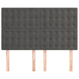 Vidaxl hoofdbord donkergrijs 144x5x118 128 cm fluweel