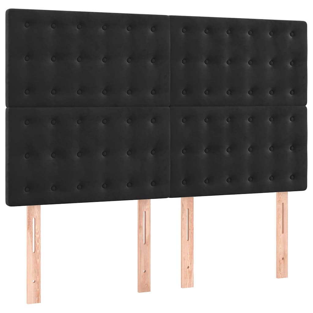 Vidaxl hoofdbord zwart 144x5x118 128 cm fluweel