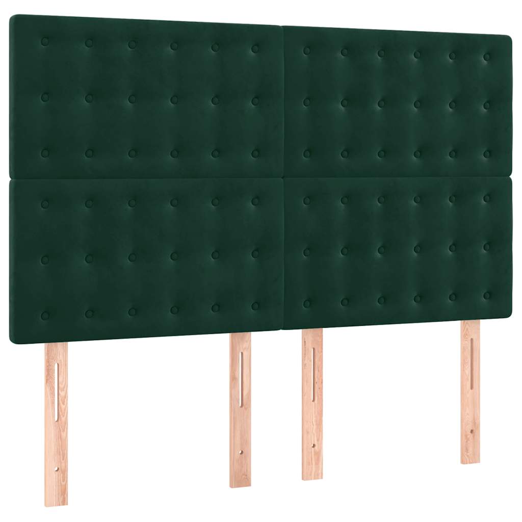Vidaxl hoofdbord donkergroen 144x5x118 128 cm fluweel