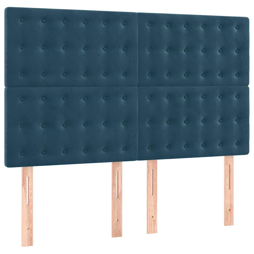 Vidaxl hoofdbord donkerblauw 144x5x118 128 cm fluweel