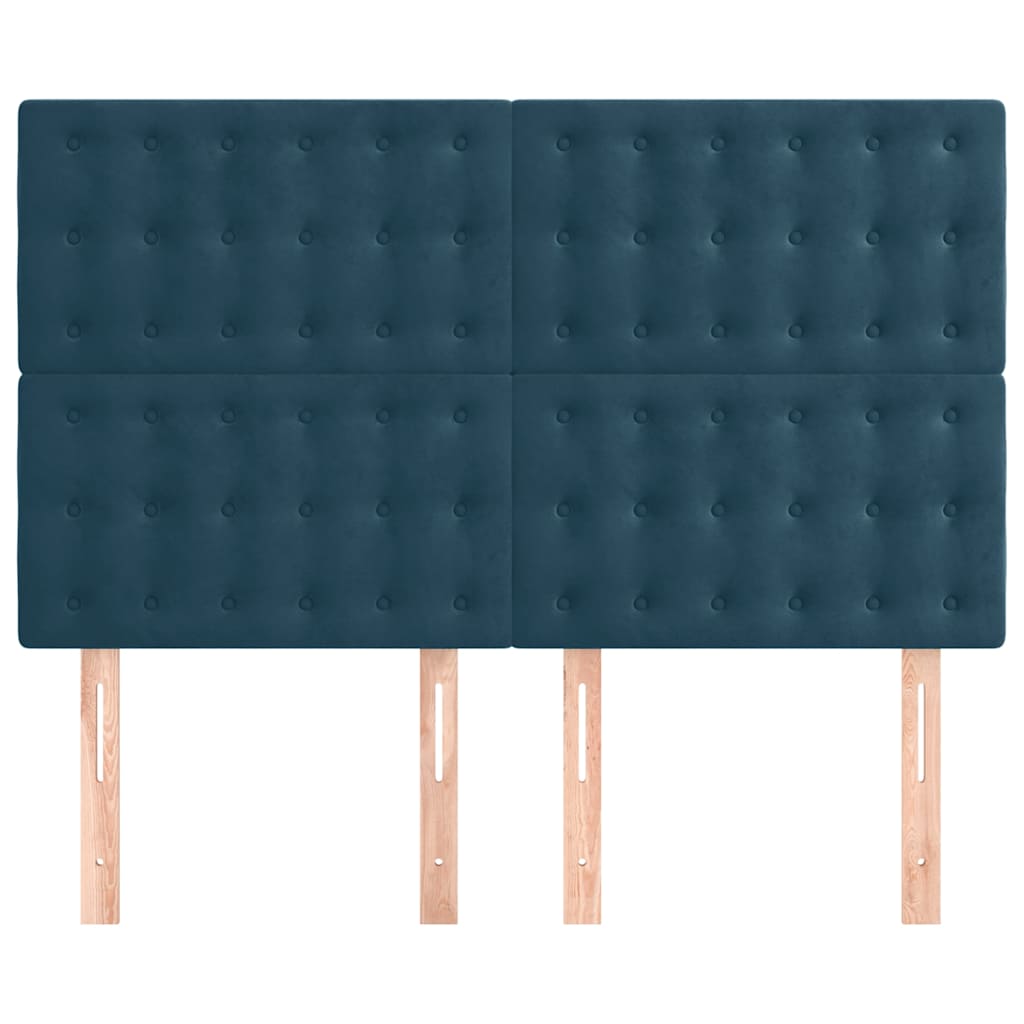 Vidaxl hoofdbord donkerblauw 144x5x118 128 cm fluweel