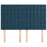 Vidaxl hoofdbord donkerblauw 144x5x118 128 cm fluweel