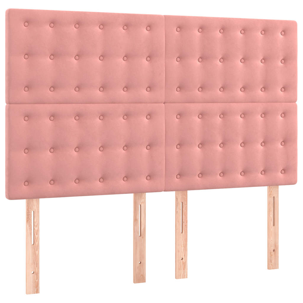 Vidaxl hoofdbord roze 144x5x118 128 cm fluweel
