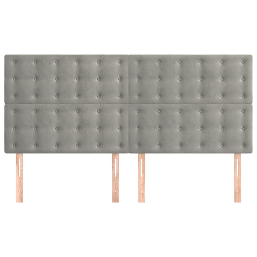 Vidaxl hoofdbord lichtgrijs 160x5x118 128 cm fluweel
