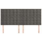 Vidaxl hoofdbord donkergrijs 160x5x118 128 cm fluweel