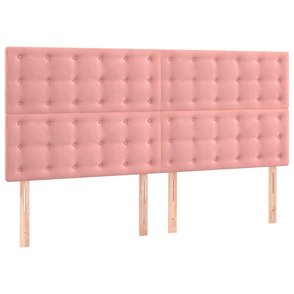 Vidaxl hoofdbord roze 160x5x118 128 cm fluweel