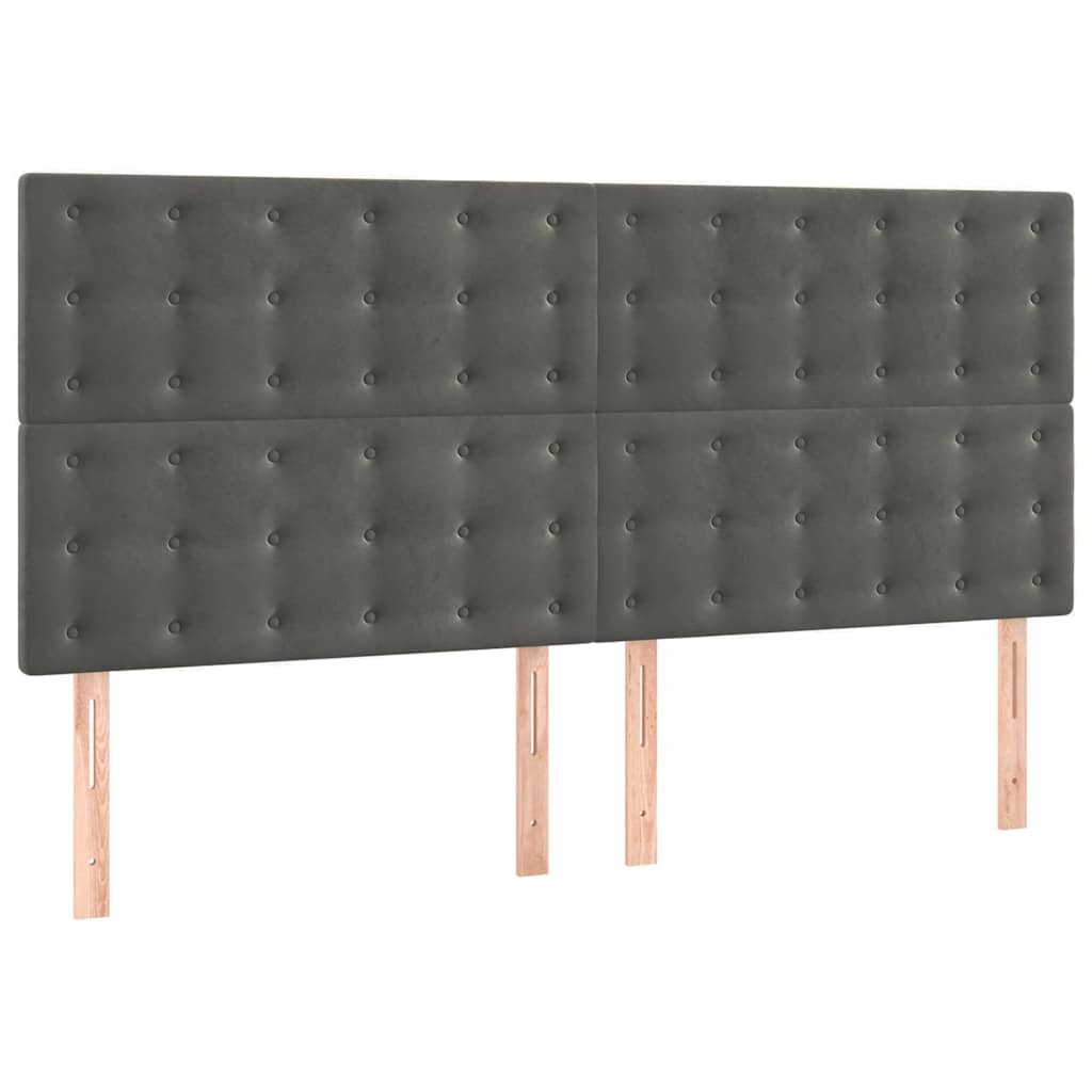 Vidaxl hoofdbord donkergrijs 180x5x118 128 cm fluweel