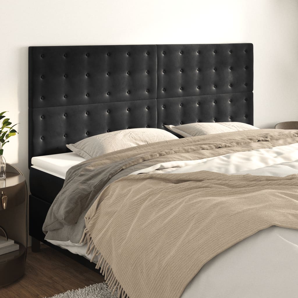Vidaxl hoofdbord zwart 180x5x118 128 cm fluweel