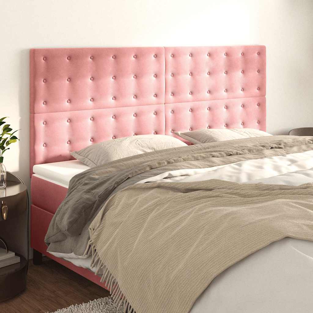 Vidaxl hoofdbord roze 180x5x118 128 cm fluweel