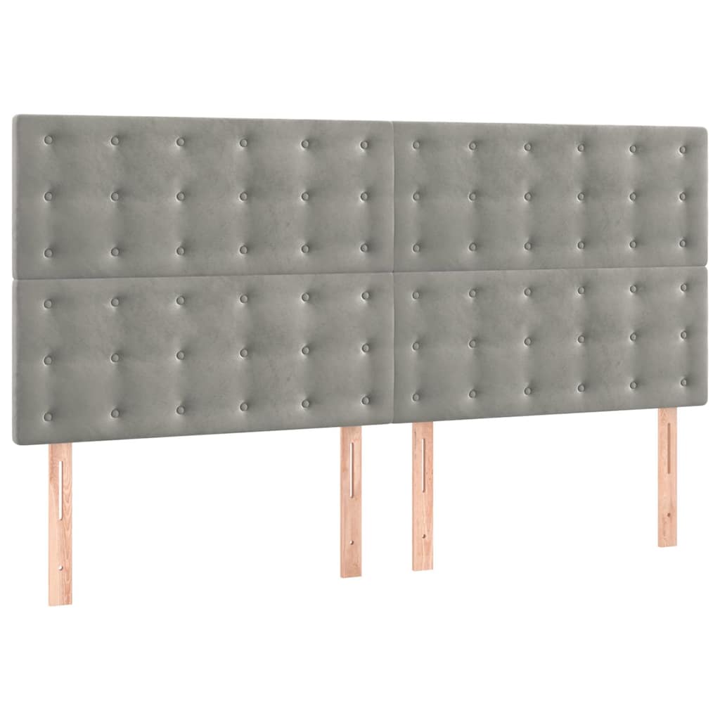 Vidaxl hoofdbord lichtgrijs 200x5x118 128 cm fluweel