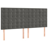 Vidaxl hoofdbord donkergrijs 200x5x118 128 cm fluweel
