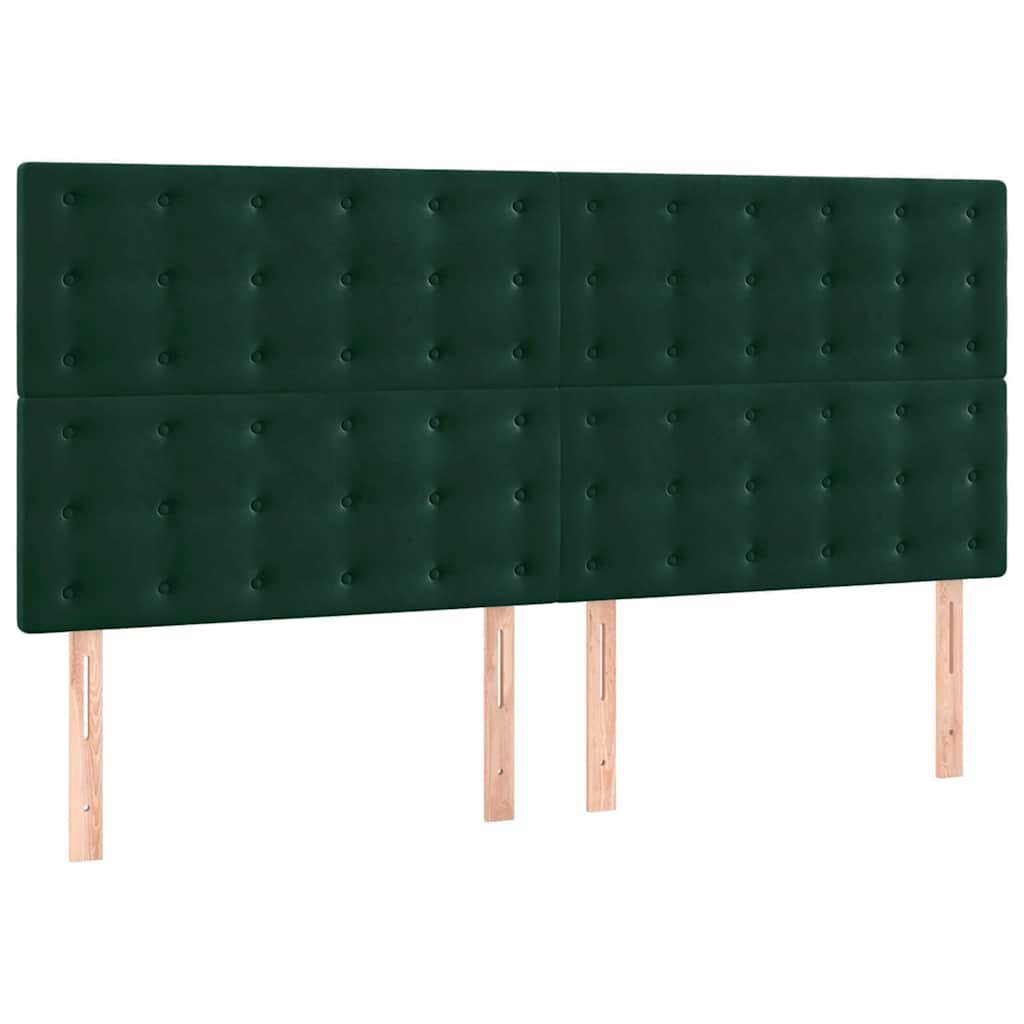 Vidaxl hoofdbord donkergroen 200x5x118 128 cm fluweel