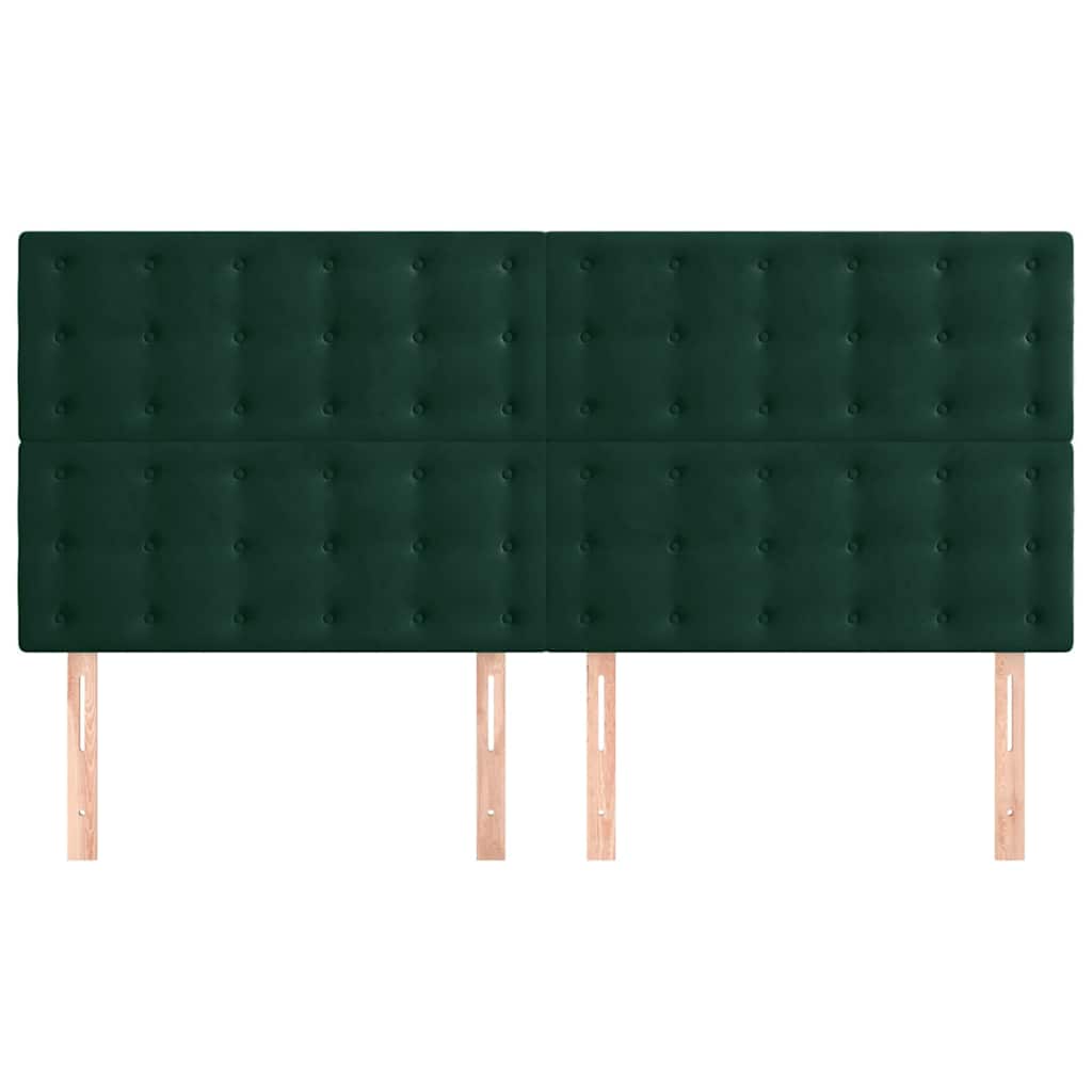 Vidaxl hoofdbord donkergroen 200x5x118 128 cm fluweel