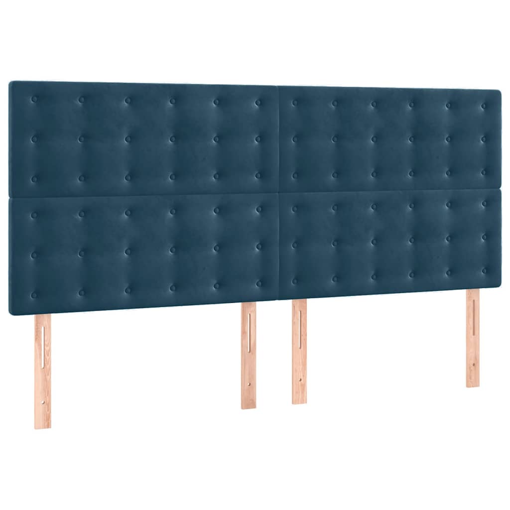 Vidaxl hoofdbord donkerblauw 200x5x118 128 cm fluweel