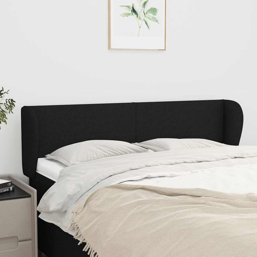 Vidaxl hoofdbord met randen 147x23x78 88 cm stof zwart